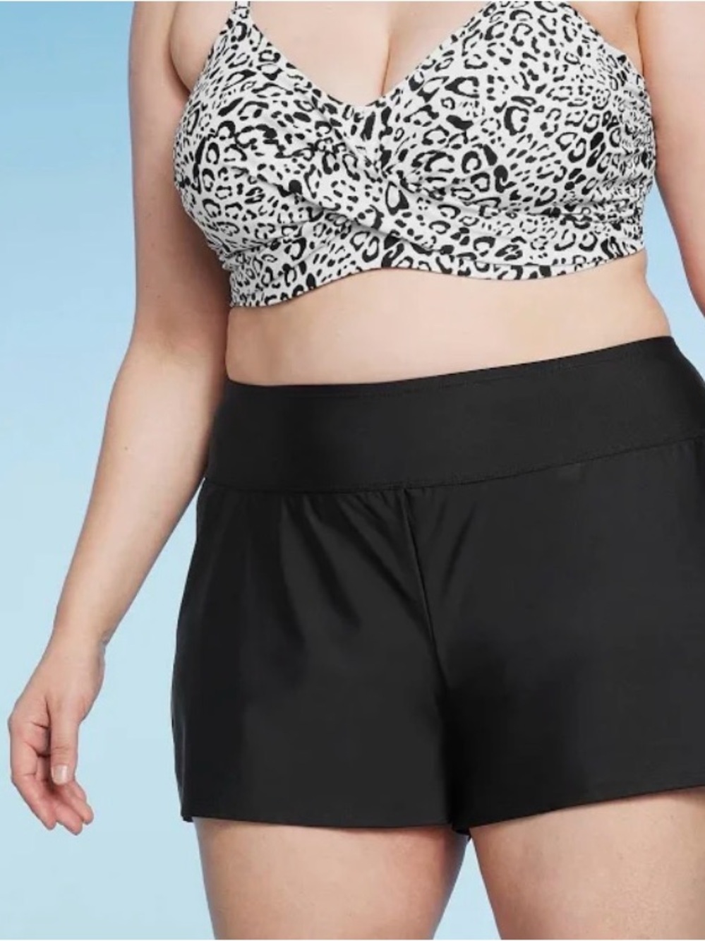Kona Sol Black Swim shorts wide waist band Size 2X NWT